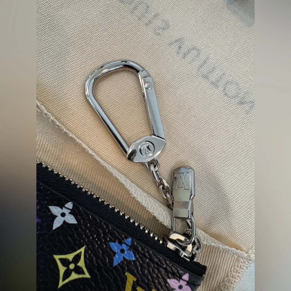 BRAND NEW! RARE- Louis Vuitton xMurakami Black Multicolor Monogram Key Pouch SHW